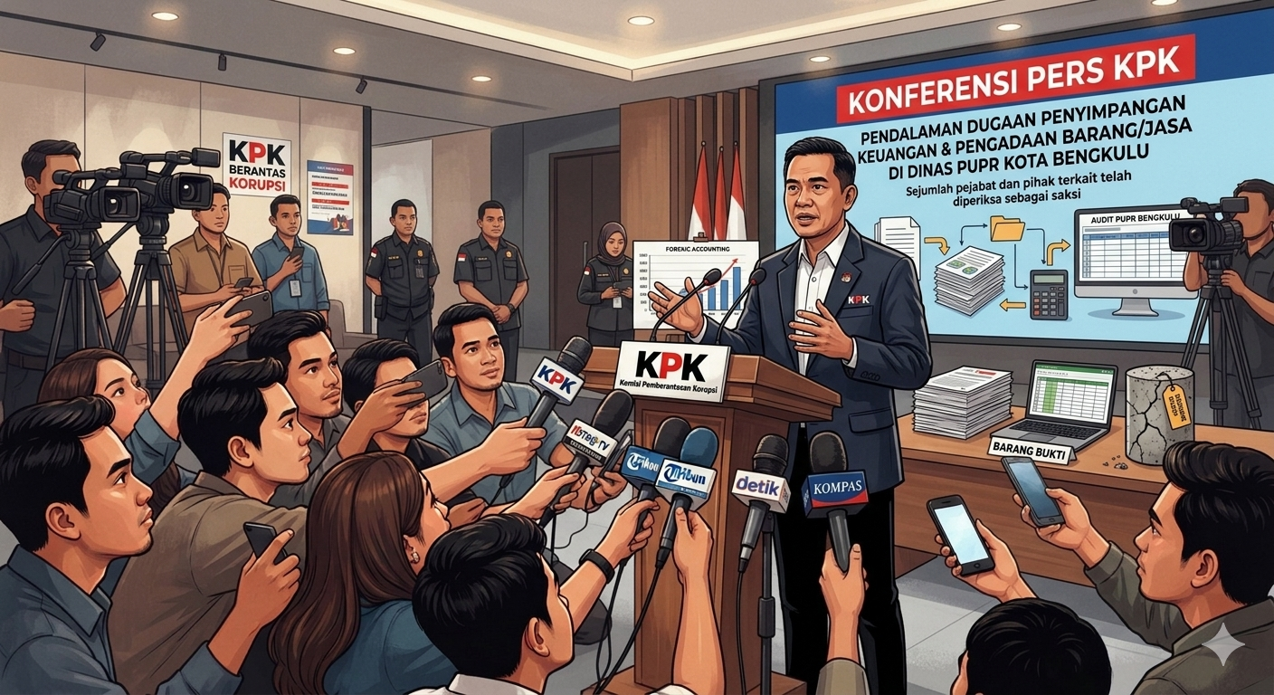 KPK Dalami Pengelolaan Uang dan Pengadaan di Dinas PUPR Kota Bengkulu